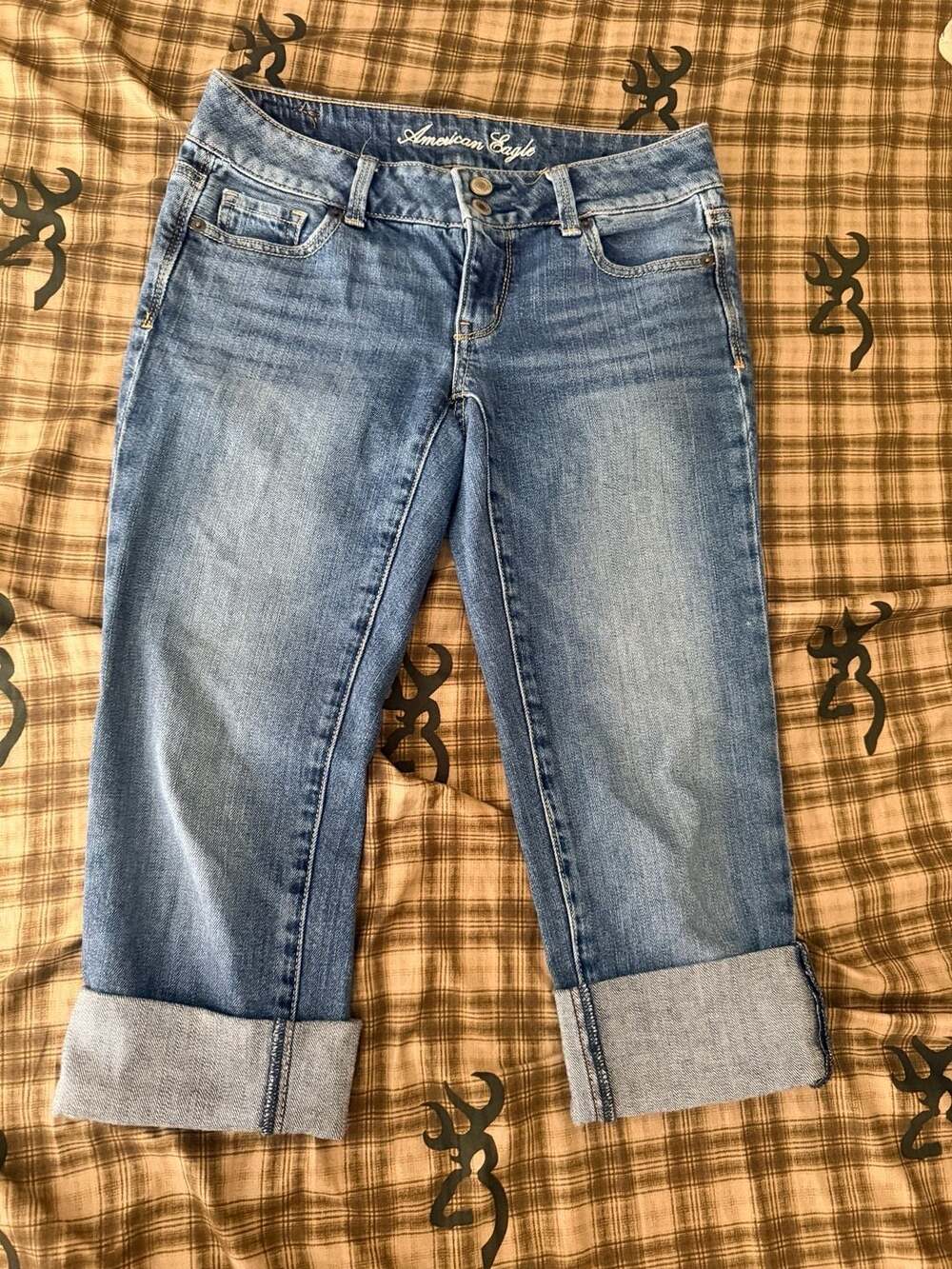 American Eagle Artist Stretch Capri Jeans Size 2 Regular Light Wash Blue
